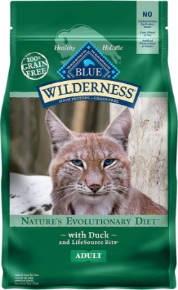 Picture of Blue Buffalo Wilderness Nature's Evolutionary Diet High-Protein, Grain-Free Duck Natural Dry Food for Adult Cat, 4 lbs.
