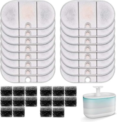 Picture of NautyPaws16 Packs Cat Water Fountain Filters, Compatible with PETLIBRO Capsule Pet Water Fountain: PLWF002, 71oz/2.1L Ultra Quiet-BPA-Free