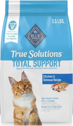 Picture of Blue Buffalo True Solutions Total Support Chicken Dry Cat Food, 3.5 lb | Adult Formula, Supports Muscle & Digestive Health, Clinically Proven Prebiotic Fiber