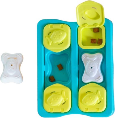Picture of Catstages Nina Ottosson Kitty Cube Puzzle Cat Toy Treat Puzzle, 8.7" | Level 2 Intermediate, 10 Hidden Treat Cups, Problem Solving, Interactive Enrichment, Slow Feeder, Indoor Cats & Kittens