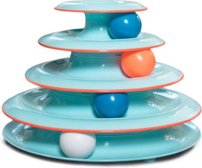Picture of Catstages Chase Meowtain 4-Tier Interactive Cat Track Toy, 10.1" x 7.1" | 4-Level Tower, 4 Spinning Balls, Non-Slip Base, Interactive Enrichment, Indoor Cats & Kittens, Multi-Cat Homes