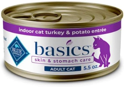Picture of Blue Buffalo Basics Grain-Free, Turkey, Adult Wet Cat Food, 5.5 oz., Count of 24