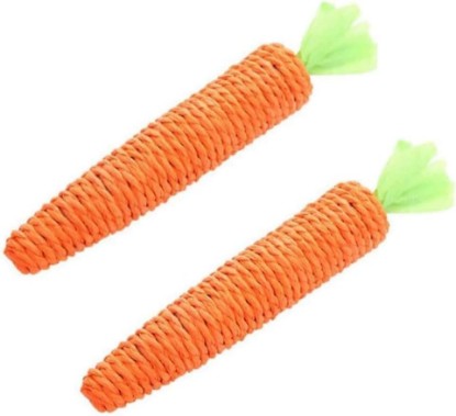 Picture of 2 Pcs Orange Natural Interactive Sisal Carrot Cat Toys,Cat Dental Chew Toy Kitten Teething Toys for Indoor Cats Interactive Toys