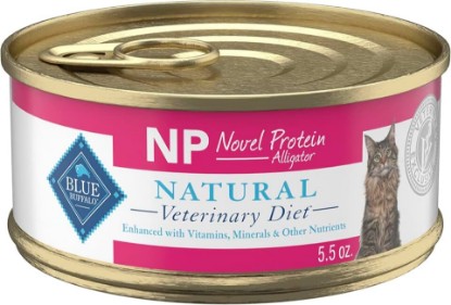 Picture of Blue Buffalo Natural Veterinary Diet NP Novel Protein Wet Cat Food, Alligator 5.5-oz cans (Pack of 24)