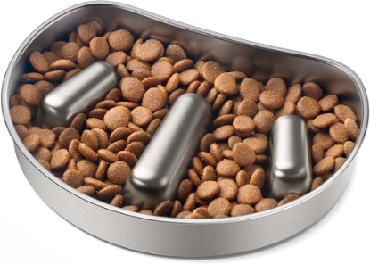Picture of PETLIBRO Slow Feeder Bowl for Small Dogs & Cats, 1.125 Cup— Anti-Gulp Stainless Steel Dog & Cat Bowl, Helps Reduce Risk of Bloat, Dishwasher Safe — Compatible with PETLIBRO Camera Automatic Feeder