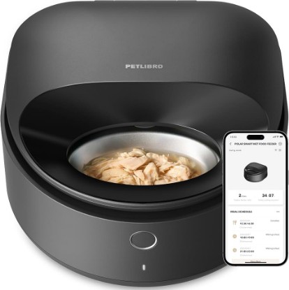 Picture of PETLIBRO Automatic Cat Feeder for Wet Food, Refrigerated Cat Feeder with Stainless Steel Bowl and Semiconductor Cooling, App Controlled Pet Food Dispenser Holds 3 Fresh Meals, Easy to Clean