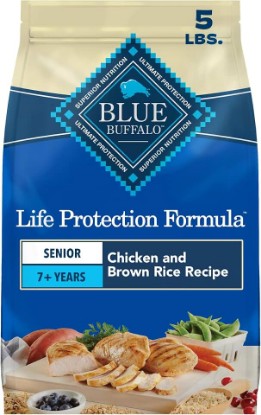Picture of Blue Buffalo Life Protection Formula Chicken Senior 7+ Dry Dog Food, 5 lb | Real Chicken #1 Ingredient, Glucosamine & Chondroitin for Joint Health & Mobility, Antioxidant-Rich LifeSource Bits,