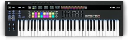 Picture of Novation 61SL MkIII 61-Key MIDI Controller Keyboard and Sequencer | USB, 61 Semi-Weighted Keys, RGB LED Per Key, 8-Track Sequencer, 5 LCD Screens, MIDI I/O, CV/Gate Out, Analog Clock Out