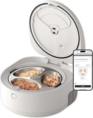Picture of PETLIBRO Automatic Cat Feeder Wet Food with Stainless Steel Bowl, Refrigerated Auto Cat Feeder with Semiconductor Cooling, 3 Fresh Meals for 3 Days, App-Controlled Pet Food Dispenser, Easy to Clean