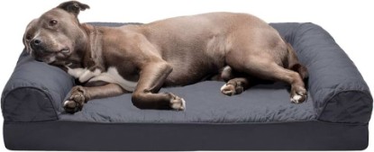 Picture of Furhaven Classic Sofa Orthopedic Dog Bed for Large Dogs, with Orthopedic Egg Crate with a Solid Orthopedic Foam Base for Joint Support, Removable Washable Cover, Large, Quilted Sofa, Iron Gray