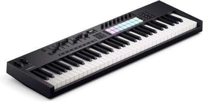 Picture of Novation Launchkey 61 MK4 USB MIDI Keyboard Controller | USB, 61 Semi-Weighted Keys, 16 Pads with Polyphonic Aftertouch, 9 Faders, Pitch/Mod Wheels, OLED Display, Scale & Chord Modes