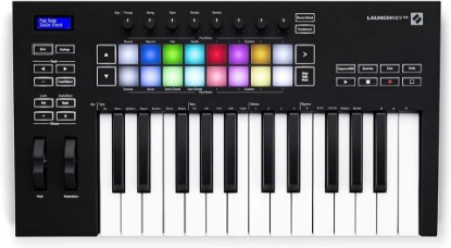 Picture of Novation Launchkey 25 [MK3] MIDI Keyboard Controller - Seamless Ableton Live Integration. Chord Mode, Scale Mode, and Arpeggiator — All the software you need for Music Production