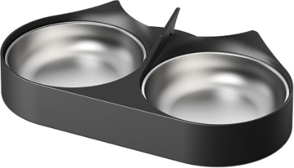 Picture of PETLIBRO Pet Food Splitter with Stainless Steel Bowls, Automatic Cat Feeder Bowls for Two Cats or Dogs, Suitable for PETLIBRO Automatic Cat Feeder PLAF005, PLAF006, PLAF103, PLAF203, Black