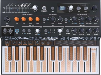 Picture of Arturia MicroFreak Synthesizer Keyboard | 21 paraphonic oscillator modes from physical modeling to wavetable, 25-key poly-aftertouch keybed, CV pitch gate and pressure