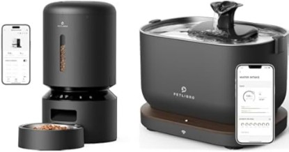 Picture of PETLIBRO Automatic Cat Feeder, 5G WiFi Automatic Dog Feeder 5L + PETLIBRO App Monitoring Cat Water Fountain with Wireless Pump, Dockstream Pet Water Fountain for Cats Inside, App Control