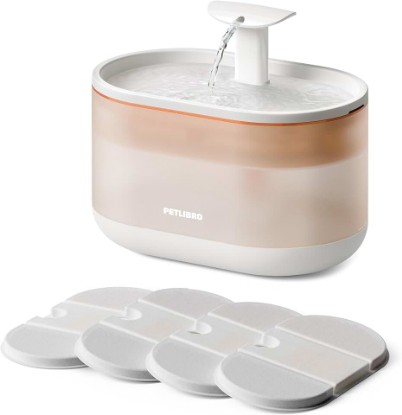 Picture of PETLIBRO Cat Water Fountain Ultra Quiet with Two Flow Modes, Large-Size Filter Capsule Pet Water Fountain, 71oz/2.1L Visible Water Level Dog Water Dispenser for Cats & Dogs