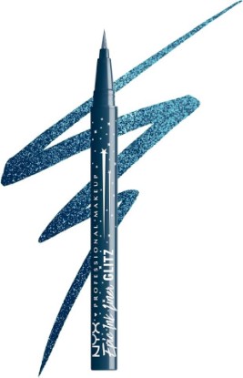 Picture of NYX PROFESSIONAL MAKEUP Epic Ink Glitz Liner, Waterproof Metallic Liquid Eyeliner with Vegan Formula - Denim Dazzle (Shimmer Deep Navy)