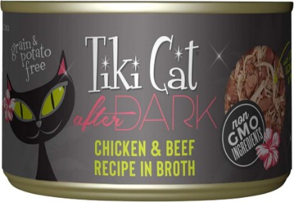 Picture of Tiki Cat After Dark Wet Cat Food, Chicken & Beef, 5.5 oz. Cans (8 Count) | Wet Cat Food, Real Chicken & Beef with Organ Meat, High Protein, High Moisture, Minimally Processed, 5.5 oz. Cans, 8 Pack