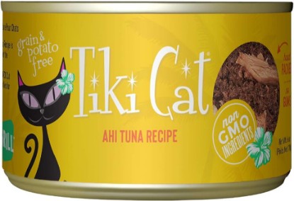 Picture of Tiki Cat Grill Wet Cat Food, Ahi Tuna, 6 oz. Cans (8 Count) | High-protein Recipe, 100% Non-GMO Ingredients, Grain-free Nutrition, Whole Foods Ingredients
