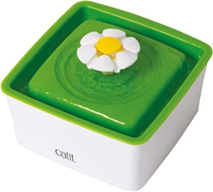 Picture of Catit 2.0 Mini Flower Drinking Fountain, Green | Cat Water Fountain with Triple Filter and Ergonomic Drinking Options