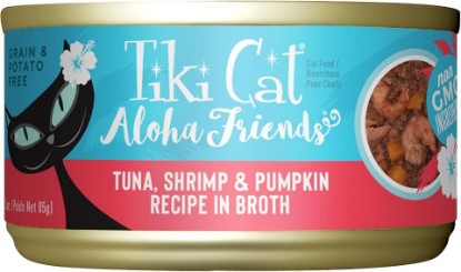 Picture of Tiki Cat Aloha Friends Wet Cat Food, Tuna, Shrimp & Pumpkin, 3 oz. Cans (12 Count)