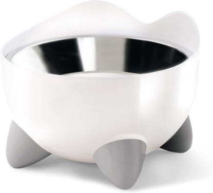 Picture of Catit PIXI Elevated Feeding Dish, White | Whisker Stress Free, Food & Water Cat Bowl