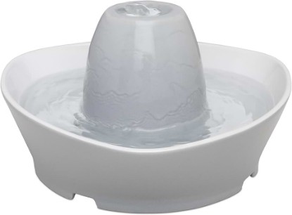 Picture of PetSafe Ceramic Pet Fountain – for Cats and Small Dogs – 60 Oz Water Capacity – Whisper-Quiet Water Flow – Great for Shy or Timid Pets – Fresh, Filtered Water