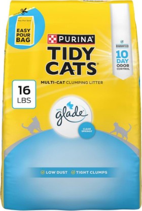 Picture of Purina Tidy Cats Clumping Cat Litter, Glade Clear Springs, 16 lb | Low dust multi-cat litter with 10-day odor control and moisture-locking comfort