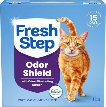 Picture of Fresh Step Odor Shield Multi Cat Clumping Cat Litter, 14 lb. | Febreze Freshness, Odor Shield with Ammonia Block Technology, Low Dust, Compatible with Most Automatic Litter Boxes