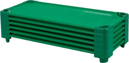 Picture of Back2School Express Stackable Cot, Ready-to-Assemble, 6-Pack, Green | Breathable mesh, GREENGUARD Gold Certified, 75 lb capacity, space-saving vertical stacking, rounded edges, classroom/daycare