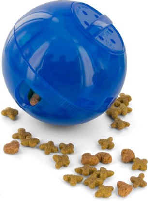 Picture of PetSafe Slimcat Feeder Ball Cat Toy, Blue | Interactive Puzzle Game for Your Cat, Adjustable Openings Control Portion & Feed Speed, Slows Fast Eaters, Improve Digestion