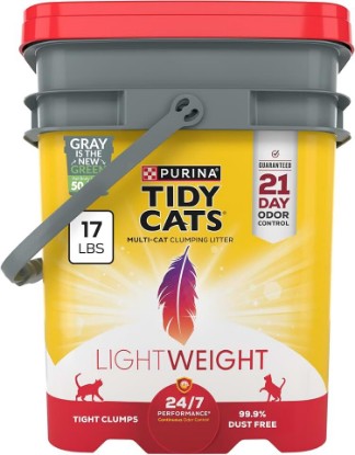 Picture of Purina Tidy Cats LightWeight, Low Dust, Clumping Cat Litter Odor Control 24/7 Performance Multi Cat Litter - 17 Pound (Pack of 1)