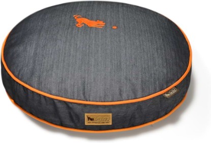 Picture of P.L.A.Y. Round Bed with Eco-Friendly Filler and 100-Percent Cotton Cover, Medium, Orange/Denim