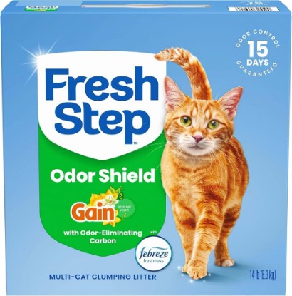Picture of Fresh Step Odor Shield Multi Cat Clumping Cat Litter with Gain, 14 lb. | Odor Shield with Ammonia Block Technology, Low Dust, Compatible with Most Automatic Litter Boxes