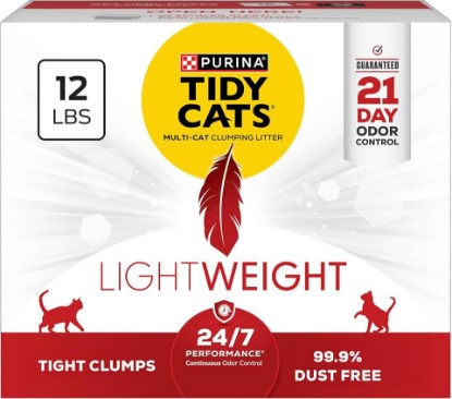 Picture of Purina Tidy Cats Lightweight Cat Litter, Low Dust, Clumping, Odor Control 24/7 Performance Multi Cat Litter, Clean Linen Scent, 12 lbs