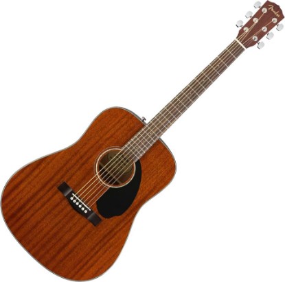 Picture of Fender CD-60S Dreadnought Acoustic Guitar, All-Mahogany, 2-Yr Warranty | Beginner acoustic guitar, all-mahogany body, rich warm tone, walnut fingerboard, gloss finish, includes 2-year warranty