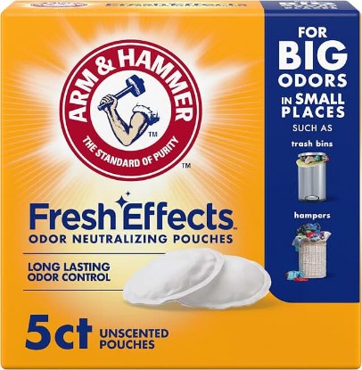 Picture of ARM & HAMMER Fresh Effects Odor Neutralizing Baking Soda Pouches, 5 Count | Long-Lasting, Fragrance-Free, For Shoes, Cars, Home & Small Spaces, Odor Absorber