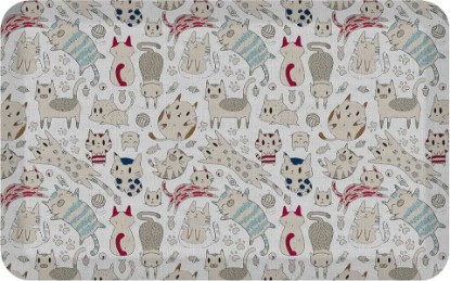 Picture of GelPro Designer Cushioned Anti-Fatigue Floor Mat, Padded Stain-Resistant, Waterproof, Non-Slip Comfort Padded Desk/Office Mat, 20 x 32, Happy Catz Persian Grey