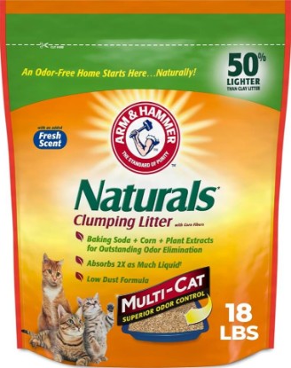 Picture of Arm & Hammer Naturals Clumping Cat Litter, Multi Cat, 18 lbs | Plant-Based, Easy Scoop Clumps, Outstanding Odor Control, 2X Liquid Absorption, Low Dust, Lightweight Formula