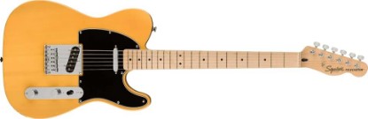 Picture of Squier Affinity Telecaster Electric Guitar, Butterscotch Blonde | Fender-designed Telecaster for beginners, maple fingerboard, 2-year warranty, classic tone, lightweight body