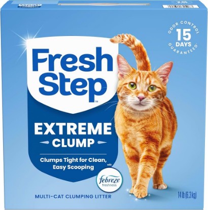 Picture of Fresh Step Extreme Clump Multi Cat Clumping Cat Litter, 14 lb. | Forms Tight Clumps, Easy To Scoop, Scented, Ammonia Block Technology, Low Dust, Compatible with Most Auto Litter Boxes