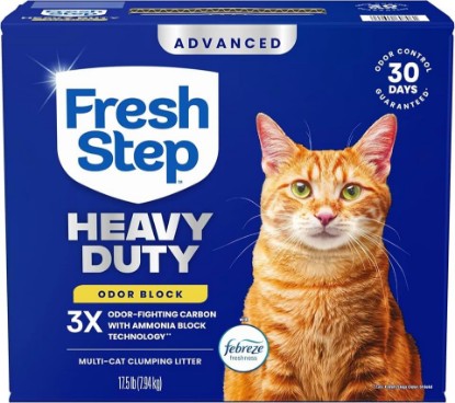 Picture of Fresh Step Advanced Heavy Duty Multi Cat Clumping Cat Litter, 17.5 lb. | Heavy Duty, Odor Control, 3X Odor-Eliminating Carbon, Ammonia Block Technology, Compatible with Most Auto Litter Boxes