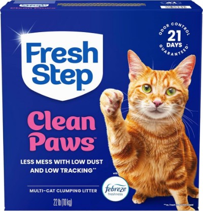 Picture of Fresh Step Clean Paws Multi Cat Clumping Litter with Febreze Freshness, Ammonia Block Technology, Low Tracking, 22 lb. Box