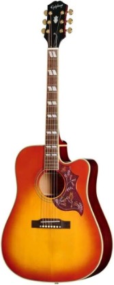 Picture of Epiphone Inspired by Gibson Hummingbird Standard EC Acoustic Electric, Cherry Sunburst with Bag
