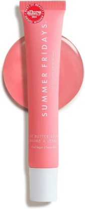 Picture of Summer Fridays Lip Butter Balm - Moisturizing Lip Gloss for Instant Shine + Sheer Color - With Nourishing Shea Butter - Everyday Makeup + Skin Care Summer Essentials - Vegan - Pink Sugar (.5 Oz)