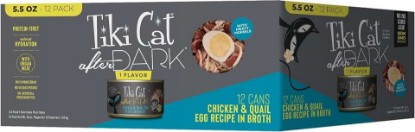 Picture of Tiki Cat After Dark, Chicken & Quail Egg, High-Protein and 100% Non-GMO Ingredients, Wet Cat Food for Adult Cats, 5.5 oz. Can (12 Count)