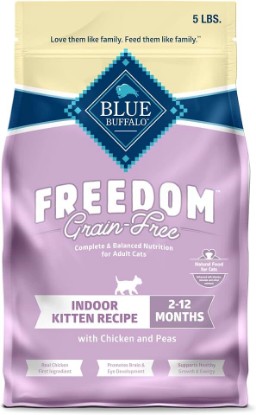 Picture of Blue Buffalo Freedom Chicken Kitten Grain-Free Indoor Dry Kitten Food, 5 lb | With DHA & ARA for Brain & Eye Development, Antioxidant-Rich LifeSource Bits