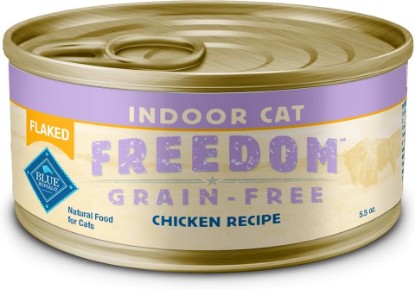 Picture of Blue Buffalo Freedom Grain-Free Adult Wet Cat Food, Complete & Balanced Nutrition for Indoor Cats, Made with Natural Ingredients, Flaked Chicken Recipe, 5.5-oz Cans,(24 Count)