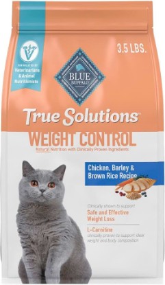 Picture of Blue Buffalo True Solutions Weight Control Chicken Dry Cat Food, 3.5 lb | Adult Formula, L-Carnitine & Enriched Fiber, Veterinarian Formulated