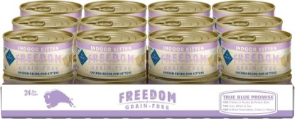 Picture of Blue Buffalo Freedom Grain-Free Kitten Wet Cat Food, Complete & Balanced Nutrition for Kittens, Made with Natural Ingredients, Chicken Recipe, 3-oz. Cans (24 Count)
